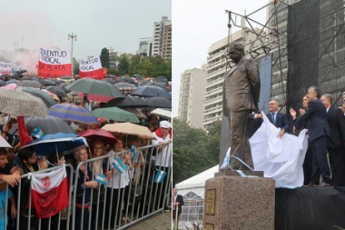 Cambiemos se reivindicó como expresión del legado de Alfonsín, al inaugurar su monumento en La Plata