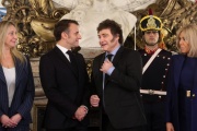 Javier Milei recibió a Emmanuel Macron en la Casa Rosada en una previa del G20